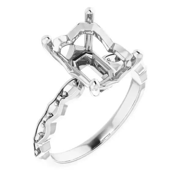 GIANNA Lab Grown Diamond Engagement Ring Setting for Emerald Stones - Larson Jewelers