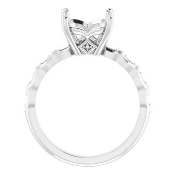 GIANNA Lab Grown Diamond Engagement Ring Setting for Emerald Stones - Larson Jewelers