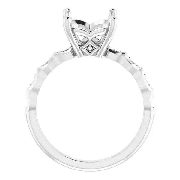 GIANNA Lab Grown Diamond Engagement Ring Setting for Emerald Stones - Larson Jewelers