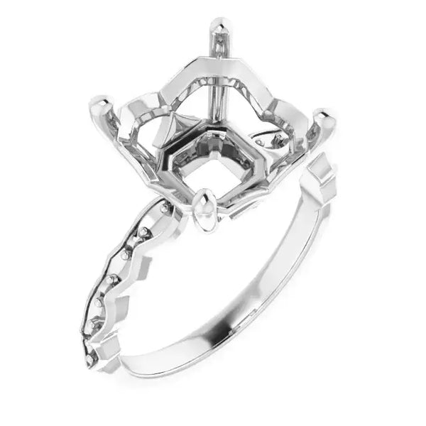 GIANNA Lab Grown Diamond Engagement Ring Setting for Asscher Stones - Larson Jewelers