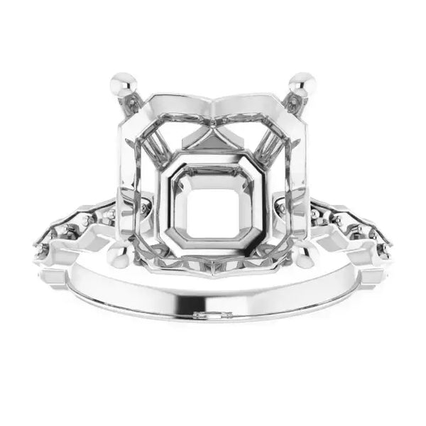 GIANNA Lab Grown Diamond Engagement Ring Setting for Asscher Stones - Larson Jewelers