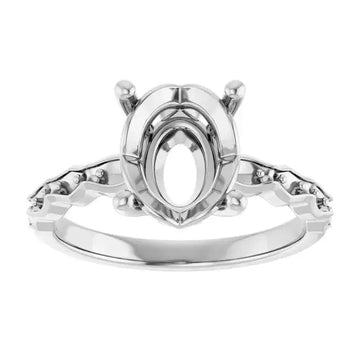GIANNA Lab Grown Diamond Engagement Ring Setting for Oval Stones - Larson Jewelers