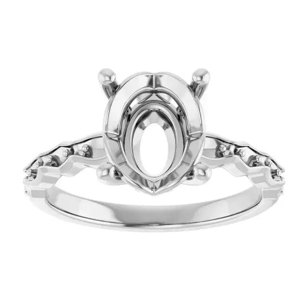 GIANNA Lab Grown Diamond Engagement Ring Setting for Oval Stones - Larson Jewelers