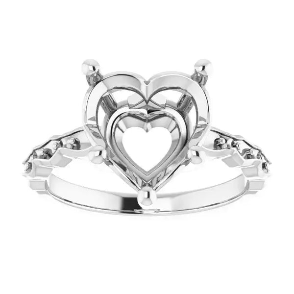 GIANNA Lab Grown Diamond Engagement Ring Setting for Heart Stones - Larson Jewelers
