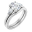 FEVEN Silver Oval Lab Grown Diamond Engagement Ring