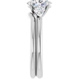 SEVYN Platinum Oval Lab Grown Diamond Engagement Ring