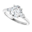 FEVEN Silver Oval Lab Grown Diamond Engagement Ring