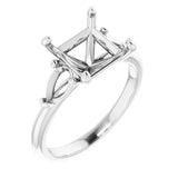 Anillo de compromiso con diamantes cultivados en laboratorio BUTTERCUP para piedras cuadradas