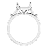 Anillo de compromiso con diamantes cultivados en laboratorio BUTTERCUP para piedras cuadradas