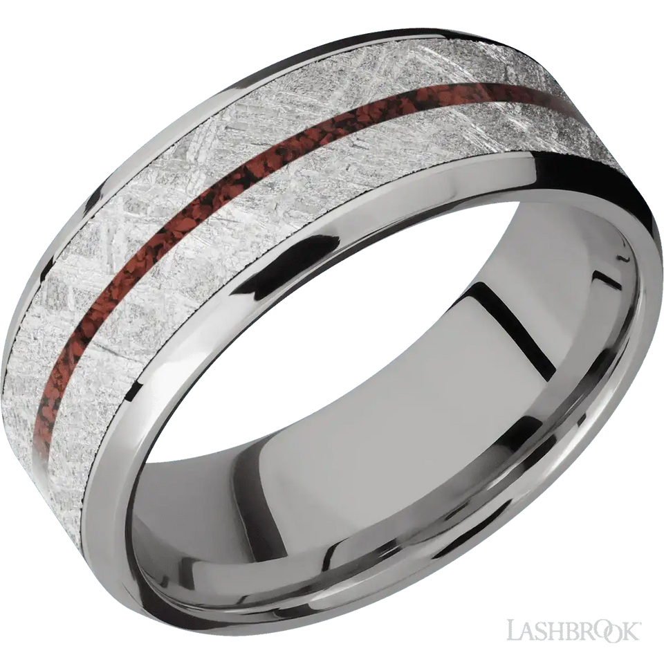 Titanium with Polish , Polish Finish - 8MM - Larson Jewelers