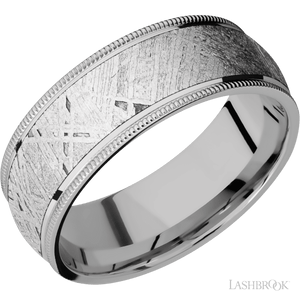 Titanium Band with Polish Finish and Meteorite Inlay - 8MM - Larson Jewelers