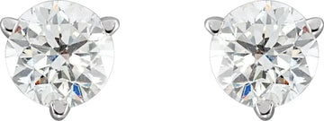 14K White Gold 3-Prong Solitaire Basket Studs with Lab Grown Diamond - Larson Jewelers
