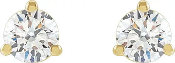 14k Yellow Gold 3-Prong Solitaire Martini Studs with Round Lab Grown Diamond - Larson Jewelers