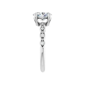 GIANNA 14K White Gold Oval Lab Grown Diamond Engagement Ring - Larson Jewelers