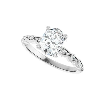 GIANNA 14K White Gold Oval Lab Grown Diamond Engagement Ring - Larson Jewelers