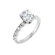 GIANNA 14K White Gold Oval Lab Grown Diamond Engagement Ring
