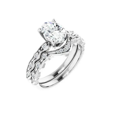 GIANNA 14K White Gold Oval Lab Grown Diamond Engagement Ring - Larson Jewelers