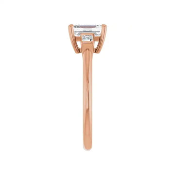 VIVIAN 14K Rose Gold Emerald Cut Lab Grown Diamond Engagement Ring - Larson Jewelers