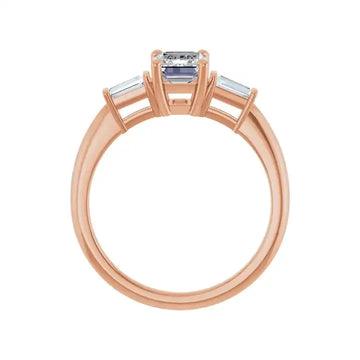 VIVIAN 14K Rose Gold Emerald Cut Lab Grown Diamond Engagement Ring - Larson Jewelers