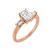 VIVIAN 14K Rose Gold Emerald Cut Lab Grown Diamond Engagement Ring