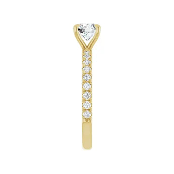 AMELIA 14K Yellow Gold Round Lab Grown Diamond French-Set Engagement Ring - Larson Jewelers