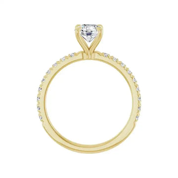 AMELIA 14K Yellow Gold Round Lab Grown Diamond French-Set Engagement Ring - Larson Jewelers