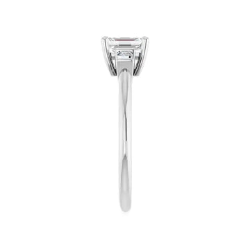 VIVIAN 14K White Gold Emerald Cut Lab Grown Diamond Engagement Ring - Larson Jewelers