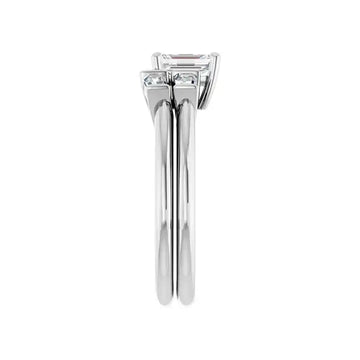 VIVIAN 14K White Gold Emerald Cut Lab Grown Diamond Engagement Ring - Larson Jewelers