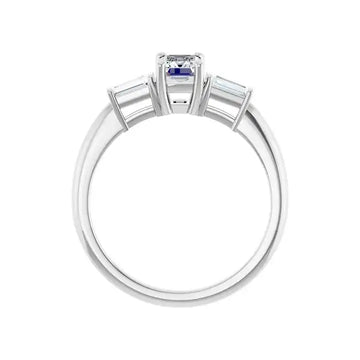 VIVIAN 14K White Gold Emerald Cut Lab Grown Diamond Engagement Ring - Larson Jewelers