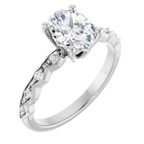 ABIGAIL 14K White Gold Oval Lab Grown Diamond Engagement Ring