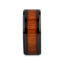 ACACIA Koa Wood Inlaid Black Ceramic Ring with Bevels - 4mm - 12mm