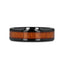 ACACIA Koa Wood Inlaid Black Ceramic Ring with Bevels - 4mm - 12mm