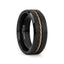 ADELARD Rose Gold Braided Cable Black Tungsten Men’s Wedding Band, Brushed Center with Polished Beveled Edges – 8mm