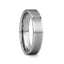 AIRES Flat Brush Finish Center Polished Edges Tungsten Carbide Ring - 4mm - 10mm