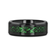 ALLURE Black Dragon Design with Green Background Inlaid Black Tungsten Men's Ring, Clear Coating, Beveled Edge - 8mm