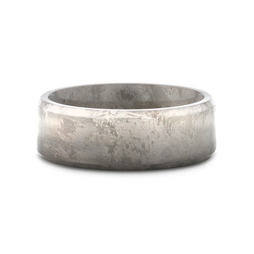 ASTRAIOS Flat Titanium Ring with Beveled Edges and Meteorite Pattern - 8mm - Larson Jewelers