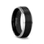 ATNOS Men’s Black Titanium Wedding Ring with Brushed Center and Polished Beveled Edges — 6mm & 8mm