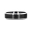 ATNOS Men’s Black Titanium Wedding Ring with Brushed Center and Polished Beveled Edges — 6mm & 8mm