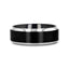 ATNOS Men’s Black Titanium Wedding Ring with Brushed Center and Polished Beveled Edges — 6mm & 8mm