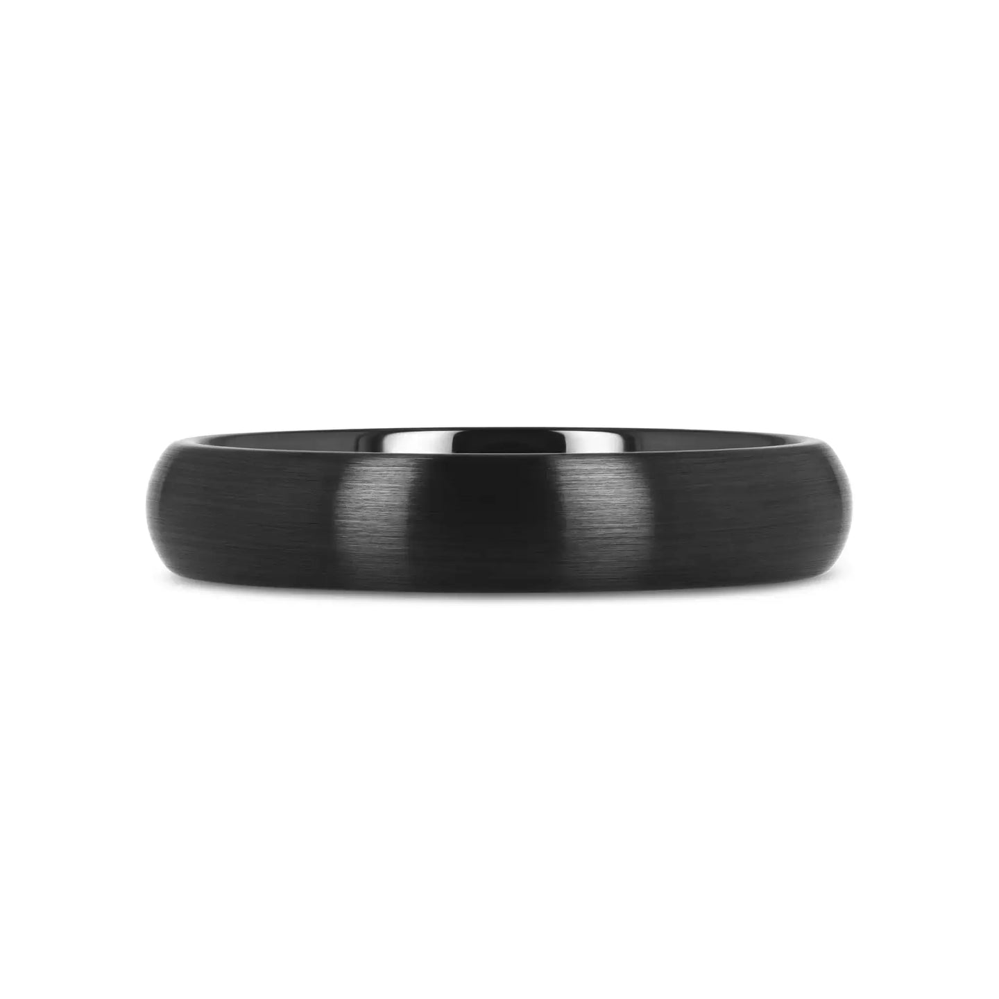 ATTOR Domed Brush Finished Black Ceramic Wedding Band - 2mm - Larson Jewelers