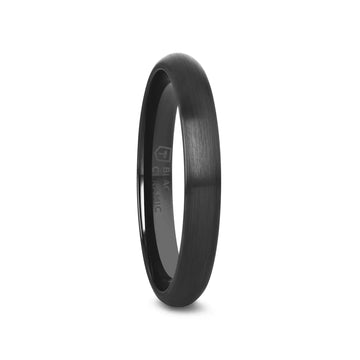 ATTOR Domed Brush Finished Black Ceramic Wedding Band - 2mm - Larson Jewelers