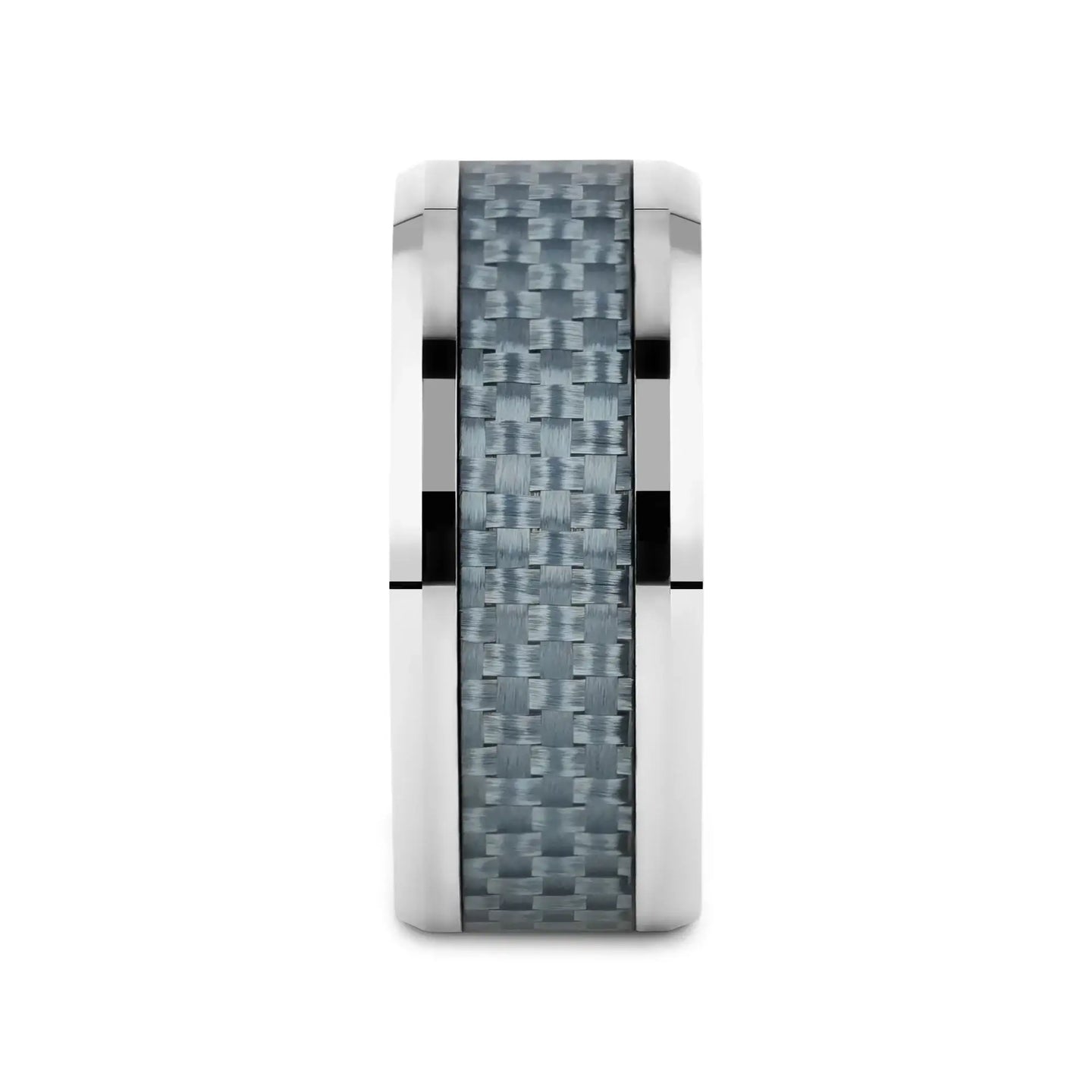 AUGUSTUS Blue Carbon Fiber Inlay Tungsten Carbide Band - 4mm - 10mm - Larson Jewelers