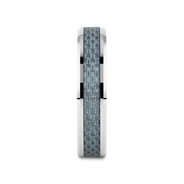 AUGUSTUS Blue Carbon Fiber Inlay Tungsten Carbide Band - 4mm - 10mm - Larson Jewelers
