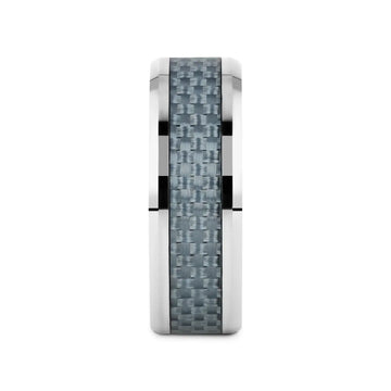 AUGUSTUS Blue Carbon Fiber Inlay Tungsten Carbide Band - 4mm - 10mm - Larson Jewelers