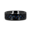 AVITUS Black Beveled Ceramic Ring with Blue & Black Carbon Fiber Inlay - 4mm - 10mm