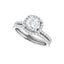 DAYSTAR Platinum Halo Cushion Lab Grown Diamond Engagement Ring