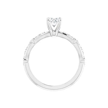 SOLANA 14K White Gold Oval Lab Grown Diamond Engagement Ring - Larson Jewelers