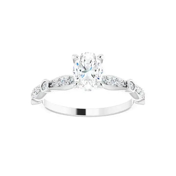 SOLANA 14K White Gold Oval Lab Grown Diamond Engagement Ring - Larson Jewelers