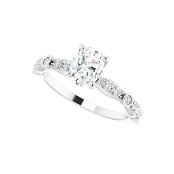 SOLANA 14K White Gold Oval Lab Grown Diamond Engagement Ring - Larson Jewelers