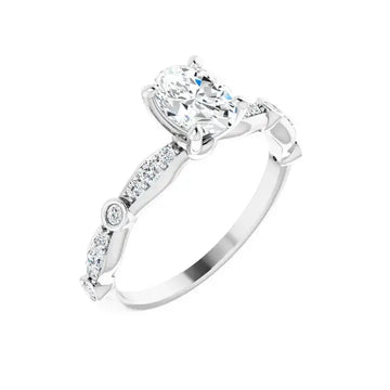 SOLANA 14K White Gold Oval Lab Grown Diamond Engagement Ring - Larson Jewelers